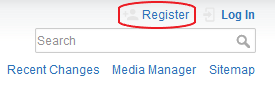 Register button